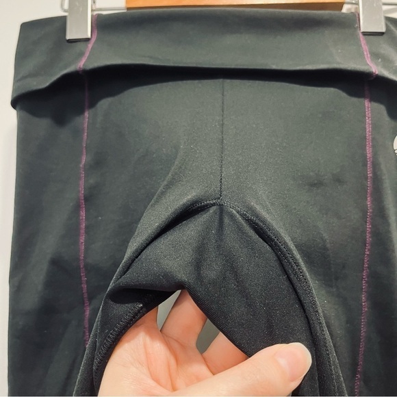 Aerie Y2K Foldover Black Yoga Wide Leg Cropped Capri Lounge Leggings Pants - Picture 5 of 5